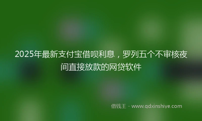 2025年最新支付宝借呗利息，罗列五个不审核夜间直接放款的网贷软件