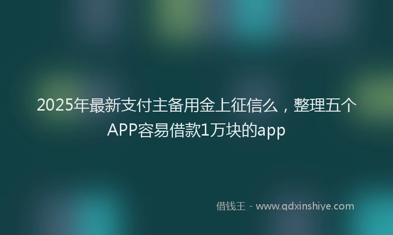 2025年最新支付主备用金上征信么，整理五个APP容易借款1万块的app