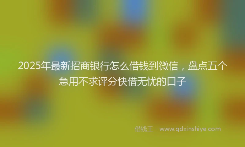 2025年最新招商银行怎么借钱到微信，盘点五个急用不求评分快借无忧的口子