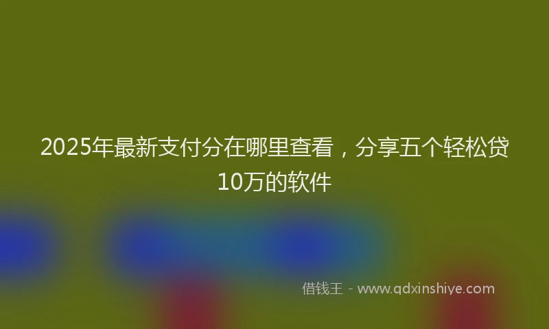 2025年最新支付分在哪里查看，分享五个轻松贷10万的软件
