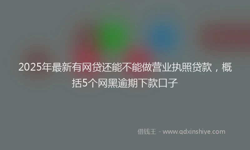 2025年最新有网贷还能不能做营业执照贷款，概括5个网黑逾期下款口子