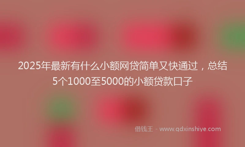 2025年最新有什么小额网贷简单又快通过，总结5个1000至5000的小额贷款口子