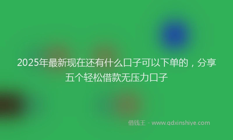 2025年最新现在还有什么口子可以下单的，分享五个轻松借款无压力口子