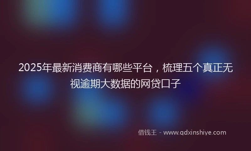 2025年最新消费商有哪些平台，梳理五个真正无视逾期大数据的网贷口子