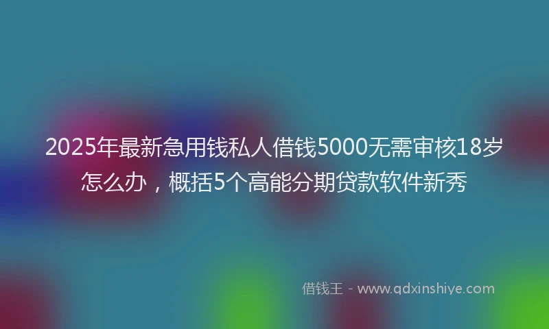 2025年最新急用钱私人借钱5000无需审核18岁怎么办，概括5个高能分期贷款软件新秀
