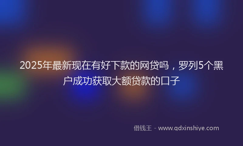 2025年最新现在有好下款的网贷吗，罗列5个黑户成功获取大额贷款的口子