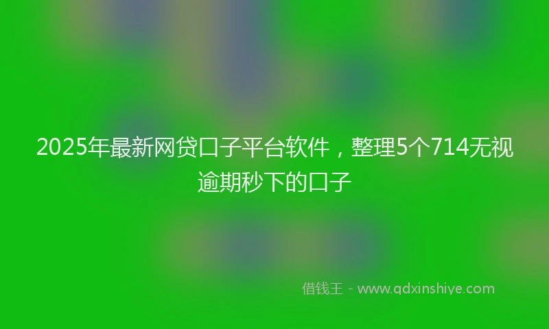 2025年最新网贷口子平台软件，整理5个714无视逾期秒下的口子