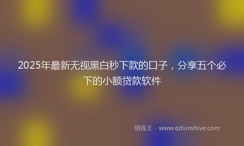 2025年最新无视黑白秒下款的口子，分享五个必下的小额贷款软件