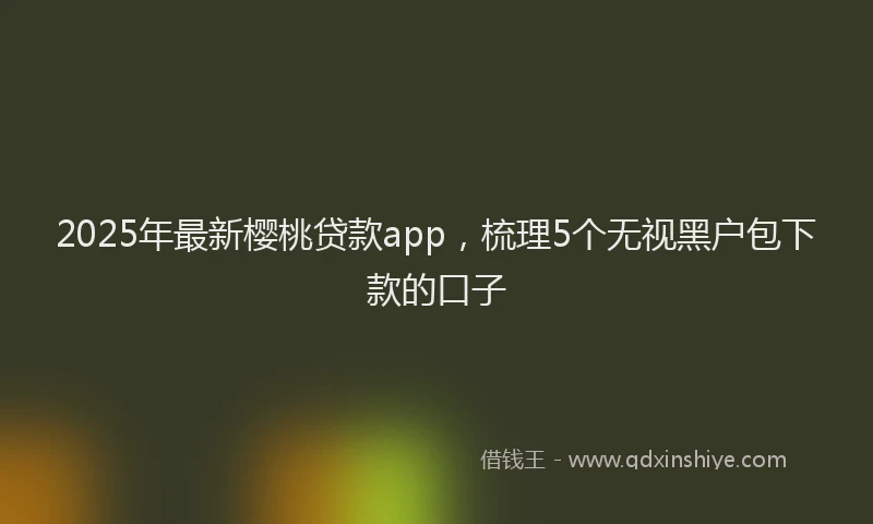 2025年最新樱桃贷款app，梳理5个无视黑户包下款的口子