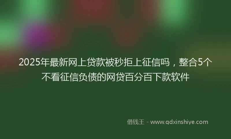 2025年最新网上贷款被秒拒上征信吗，整合5个不看征信负债的网贷百分百下款软件