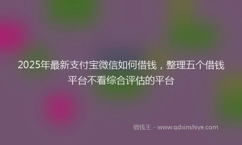 2025年最新支付宝微信如何借钱，整理五个借钱平台不看综合评估的平台