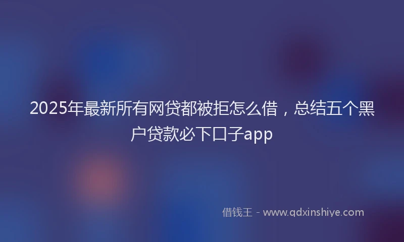 2025年最新所有网贷都被拒怎么借，总结五个黑户贷款必下口子app