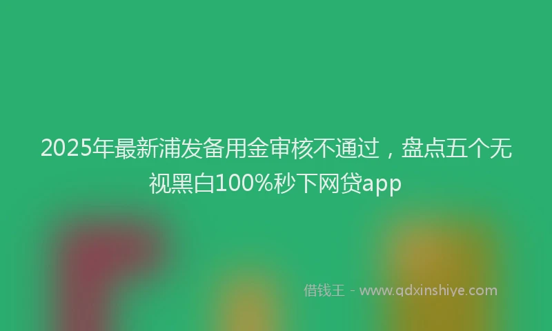 2025年最新浦发备用金审核不通过，盘点五个无视黑白100%秒下网贷app