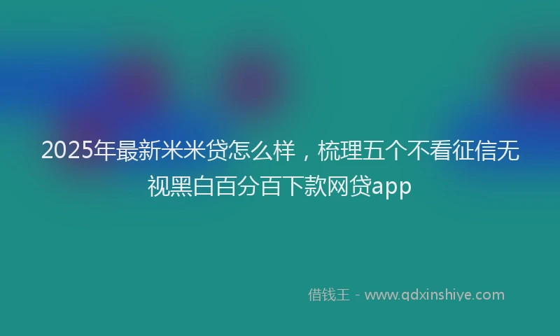 2025年最新米米贷怎么样，梳理五个不看征信无视黑白百分百下款网贷app