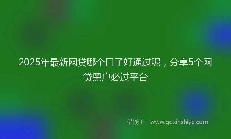 2025年最新网贷哪个口子好通过呢，分享5个网贷黑户必过平台