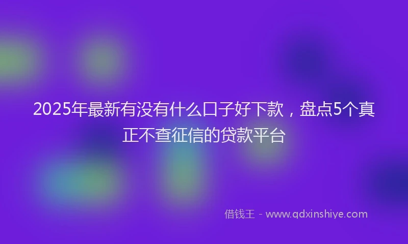 2025年最新有没有什么口子好下款，盘点5个真正不查征信的贷款平台