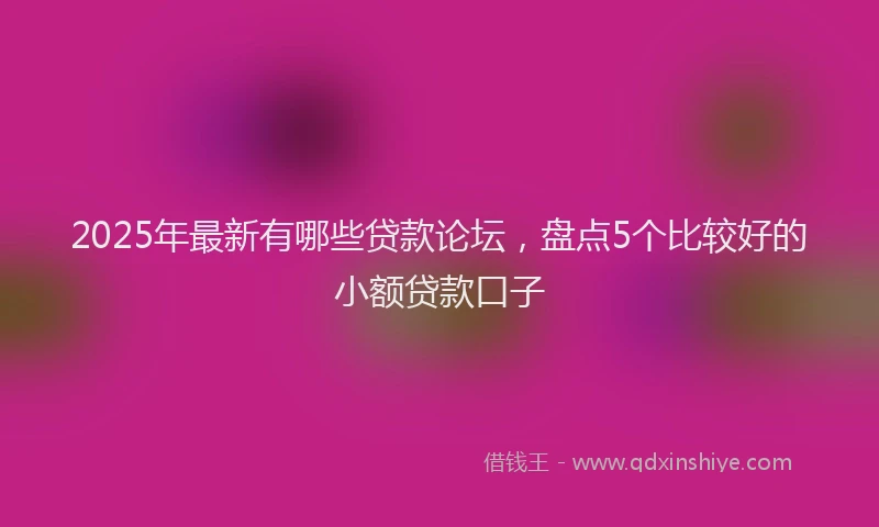 2025年最新有哪些贷款论坛，盘点5个比较好的小额贷款口子