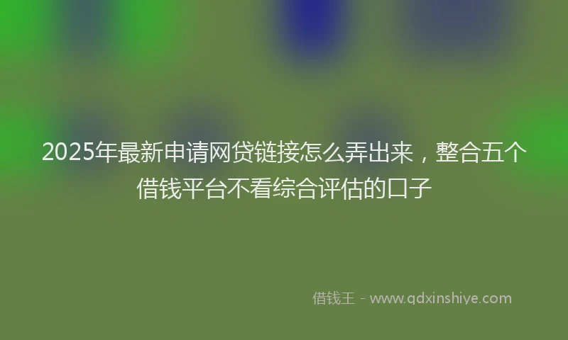 2025年最新申请网贷链接怎么弄出来，整合五个借钱平台不看综合评估的口子