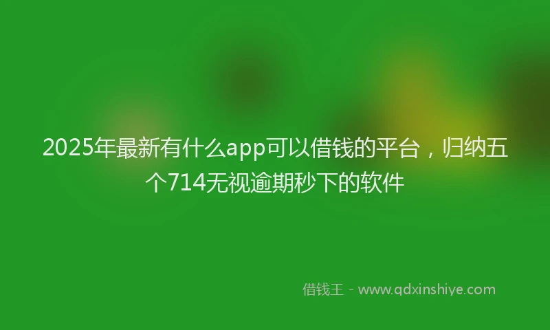 2025年最新有什么app可以借钱的平台，归纳五个714无视逾期秒下的软件