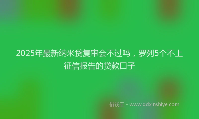 2025年最新纳米贷复审会不过吗，罗列5个不上征信报告的贷款口子