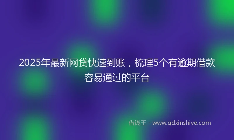 2025年最新网贷快速到账，梳理5个有逾期借款容易通过的平台