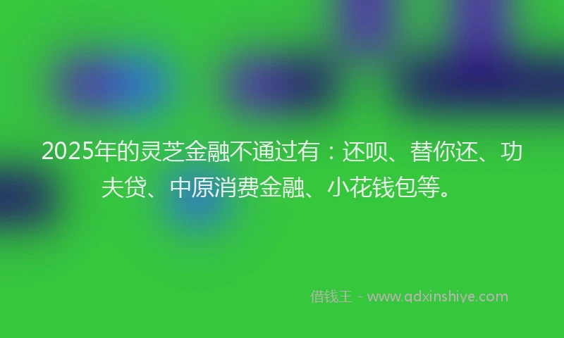 2025年的灵芝金融不通过有：还呗、替你还、功夫贷、中原消费金融、小花钱包等。