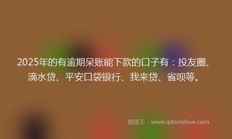 2025年的有逾期呆账能下款的口子有：投友圈、滴水贷、平安口袋银行、我来贷、省呗等。