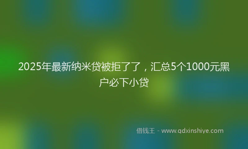 2025年最新纳米贷被拒了了，汇总5个1000元黑户必下小贷