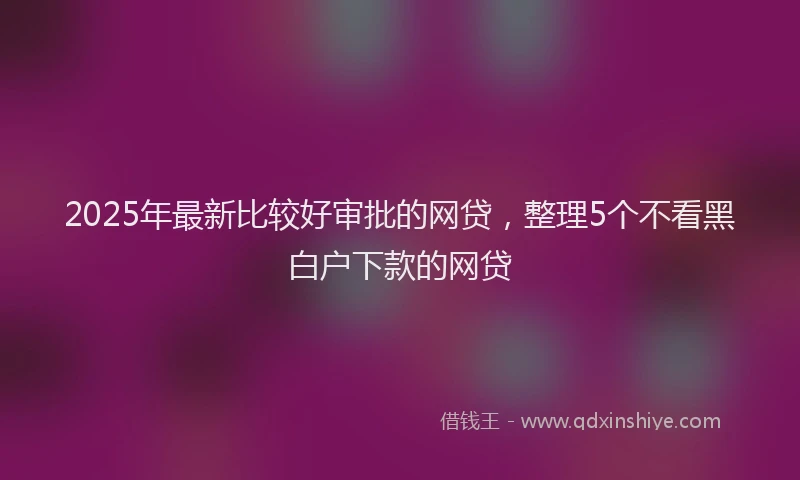 2025年最新比较好审批的网贷，整理5个不看黑白户下款的网贷