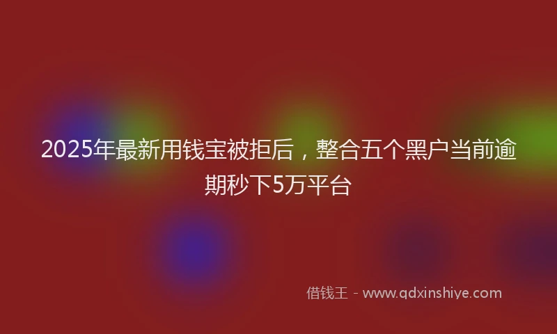 2025年最新用钱宝被拒后，整合五个黑户当前逾期秒下5万平台