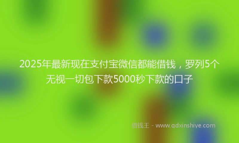 2025年最新现在支付宝微信都能借钱，罗列5个无视一切包下款5000秒下款的口子