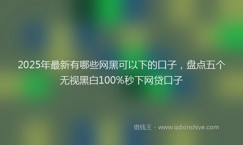 2025年最新有哪些网黑可以下的口子，盘点五个无视黑白100%秒下网贷口子