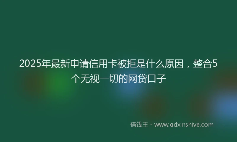 2025年最新申请信用卡被拒是什么原因，整合5个无视一切的网贷口子