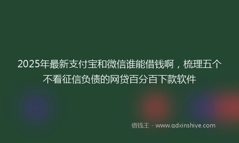 2025年最新支付宝和微信谁能借钱啊，梳理五个不看征信负债的网贷百分百下款软件