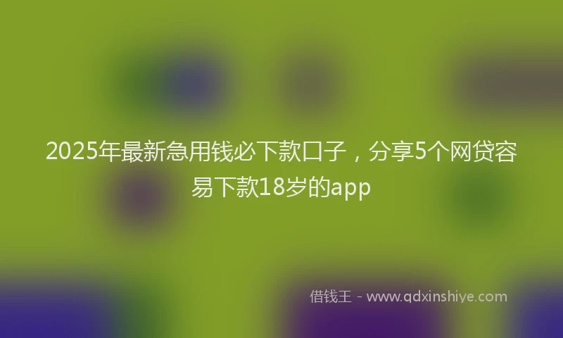 2025年最新急用钱必下款口子，分享5个网贷容易下款18岁的app