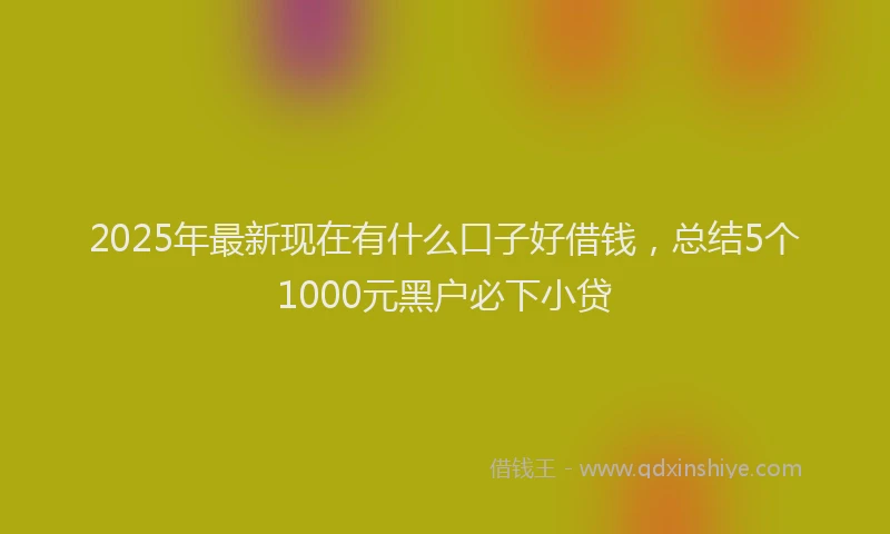 2025年最新现在有什么口子好借钱，总结5个1000元黑户必下小贷