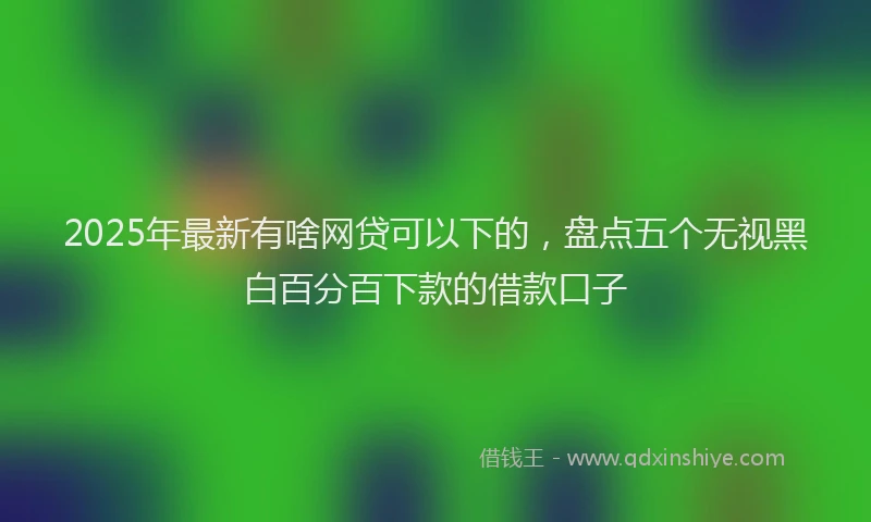 2025年最新有啥网贷可以下的，盘点五个无视黑白百分百下款的借款口子