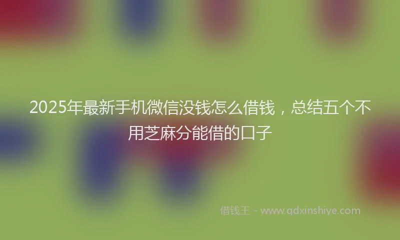 2025年最新手机微信没钱怎么借钱，总结五个不用芝麻分能借的口子