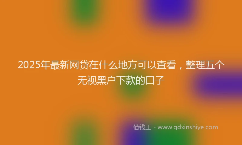 2025年最新网贷在什么地方可以查看，整理五个无视黑户下款的口子
