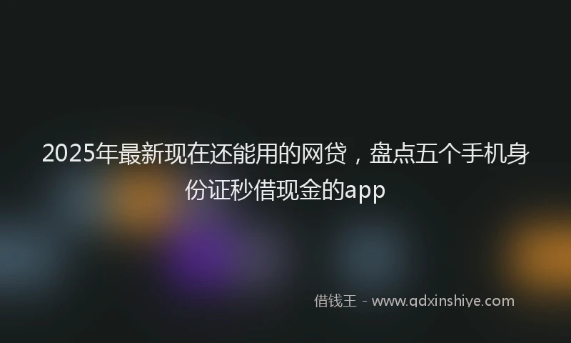 2025年最新现在还能用的网贷，盘点五个手机身份证秒借现金的app