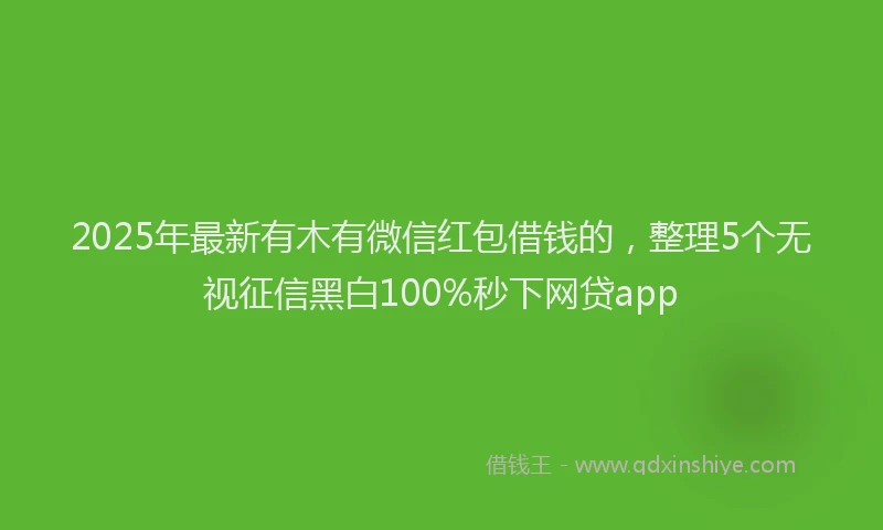 2025年最新有木有微信红包借钱的，整理5个无视征信黑白100%秒下网贷app