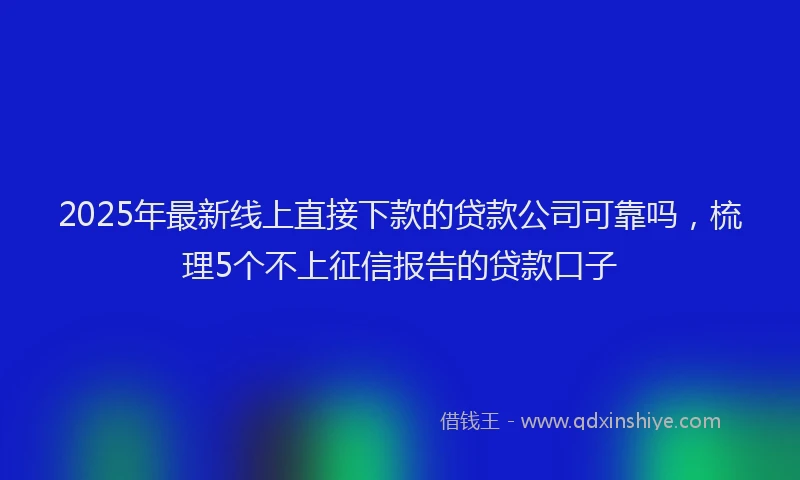 2025年最新线上直接下款的贷款公司可靠吗，梳理5个不上征信报告的贷款口子