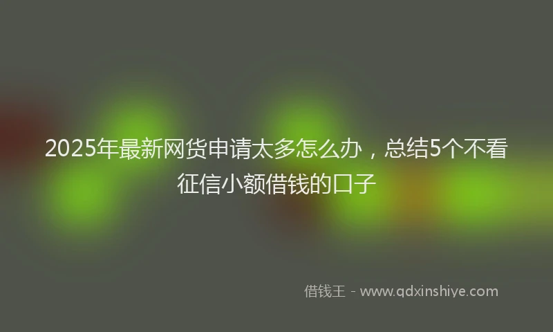 2025年最新网货申请太多怎么办，总结5个不看征信小额借钱的口子