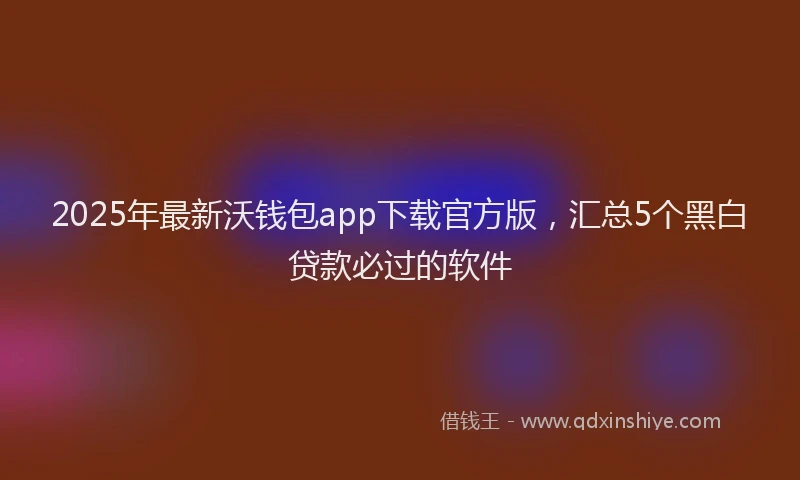 2025年最新沃钱包app下载官方版，汇总5个黑白贷款必过的软件