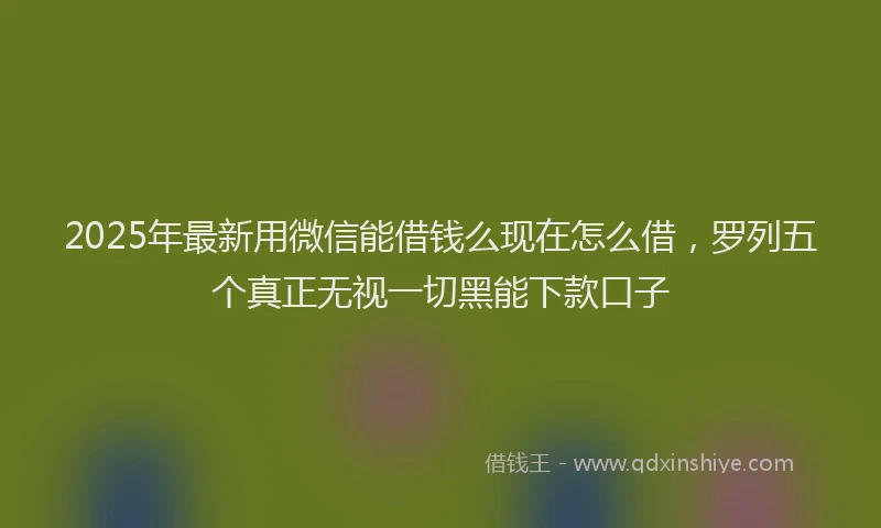 2025年最新用微信能借钱么现在怎么借，罗列五个真正无视一切黑能下款口子