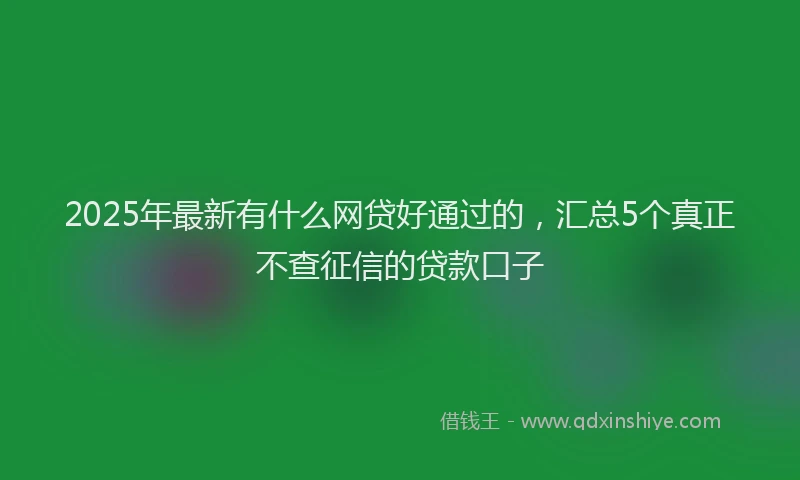 2025年最新有什么网贷好通过的，汇总5个真正不查征信的贷款口子