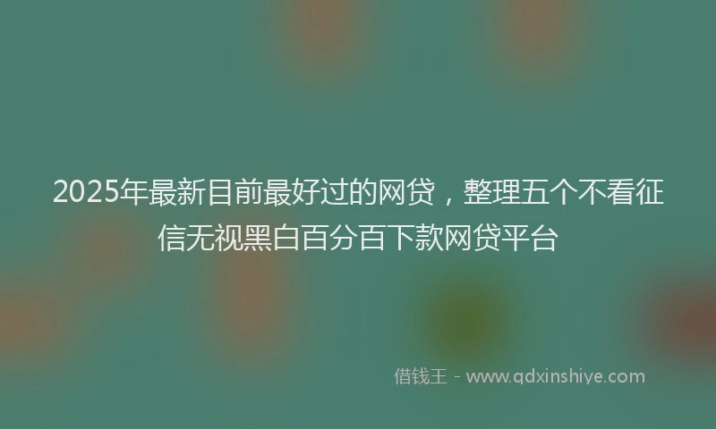2025年最新目前最好过的网贷，整理五个不看征信无视黑白百分百下款网贷平台