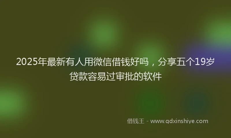 2025年最新有人用微信借钱好吗，分享五个19岁贷款容易过审批的软件