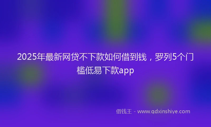 2025年最新网贷不下款如何借到钱，罗列5个门槛低易下款app