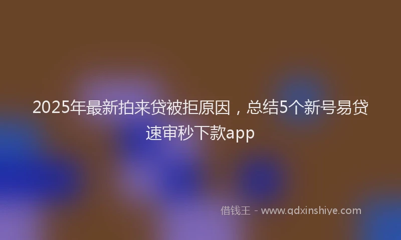 2025年最新拍来贷被拒原因，总结5个新号易贷速审秒下款app